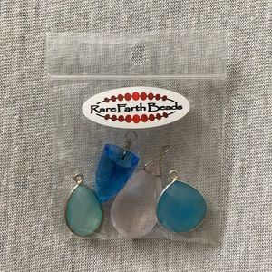 Brand New Rare Earth Beads 4 Charms for Jewelry